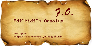 Fábián Orsolya névjegykártya
